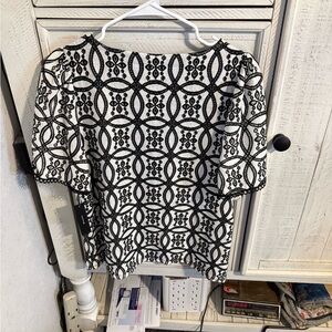 Chic Black and White Women's Blouse